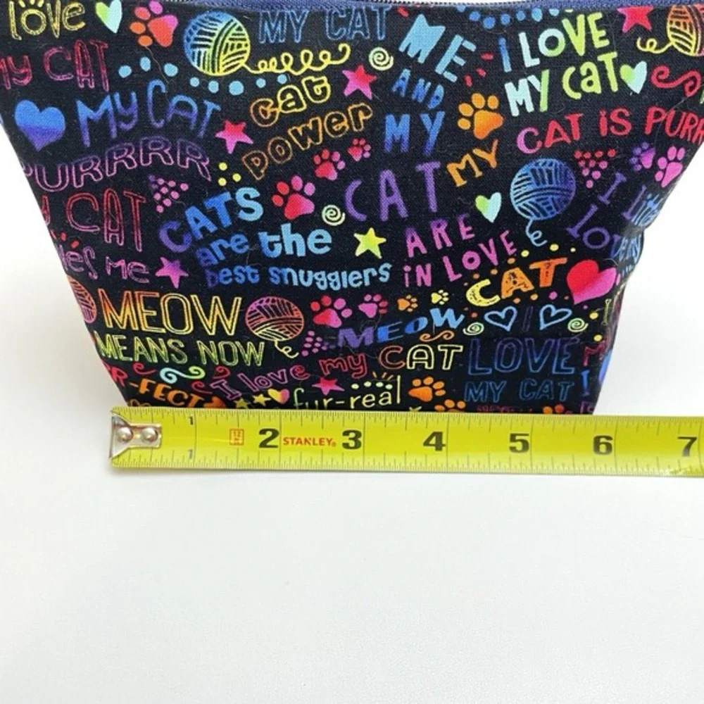 Cat Lovers Makeup Bag Zipper Pouch‎ Colorful Rainbow